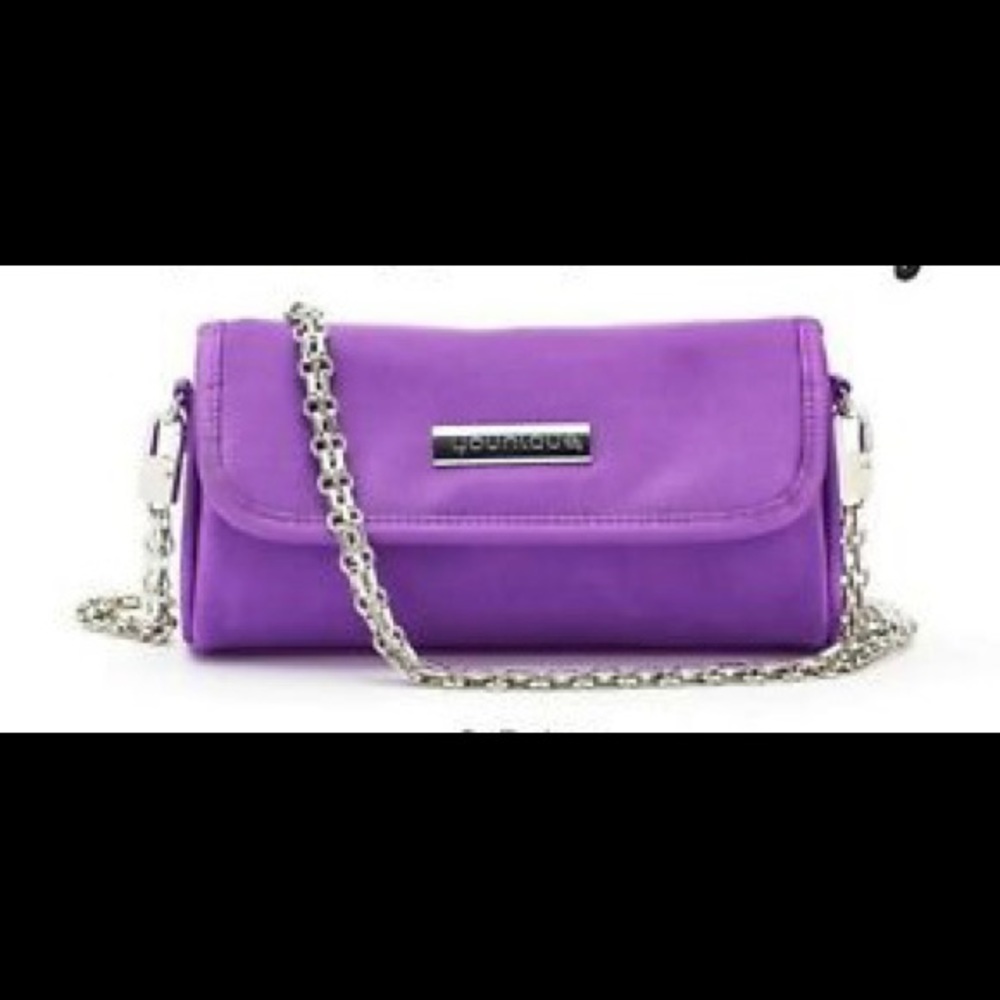 Purple bag with silver chain